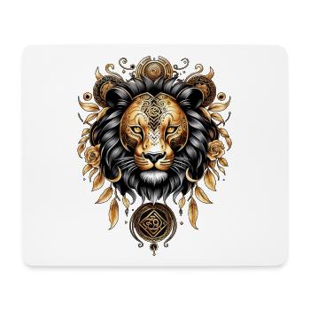 Stunning Majestic Lion in Black and Gold - Mouse Pad (horizontal) - white - Front