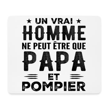 Ein echter Mann ist nur ein Vater und ein Feuerwehrmann - Mousepad (Querformat) - Weiß - Vorne