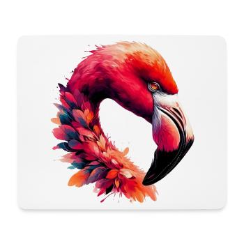 Flamant - Tapis de souris (format paysage) - blanc - Devant