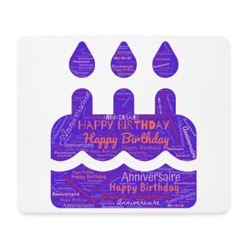 JAHRESTAG. ALLES GUTE ZUM GEBURTSTAG. ALLES GUTE ZUM GEBURTSTAG. - Mousepad (Querformat) - Weiß - Vorne
