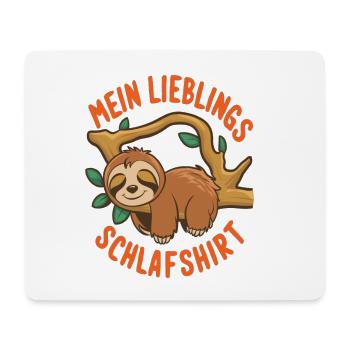 Mein Lieblings Schlafshirt | Faultier T-Shirt - Mousepad (Querformat) - Weiß - Vorne