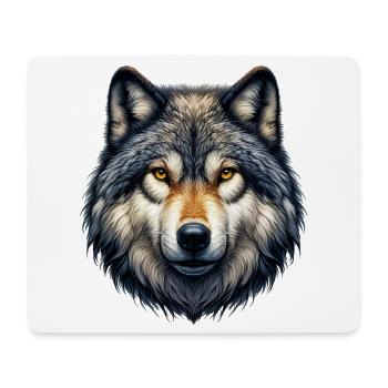 Loup - Tapis de souris (format paysage) - blanc - Devant