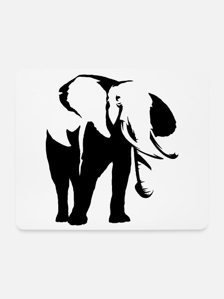 Elefant Afrika - Mousepad (Querformat) - Weiß