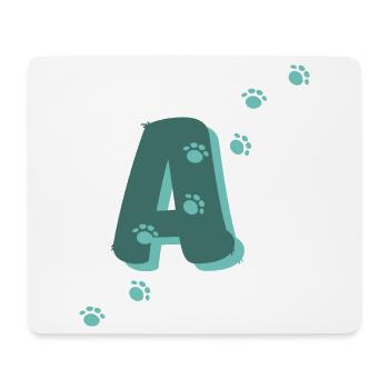 Paws Letter A - Mouse Pad (horizontal) - white - Front