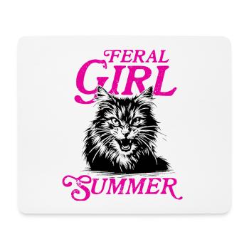 Feral Girl Summer Women Girls Cat Lover Summer - Mouse Pad (horizontal) - white - Front