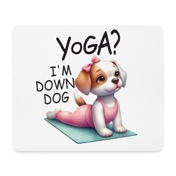 Yoga Dog Hund Entspannung - Mousepad (Querformat) - Weiß - Vorne