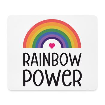 LGBT Pride Monat - Regenbogen Power - Mousepad (Querformat) - Weiß - Vorne