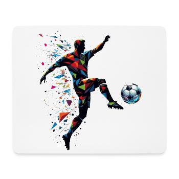 dynamic soccer player playing soccer - Mouse Pad (horizontal) - white - Front