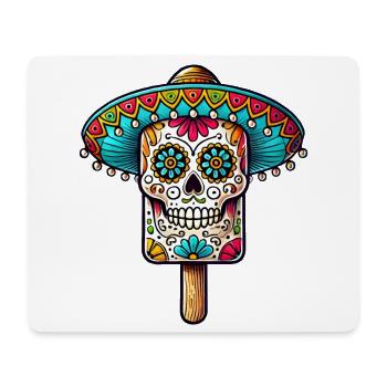 funny skull ice motif - Día de Muertos - Mouse Pad (horizontal) - white - Front