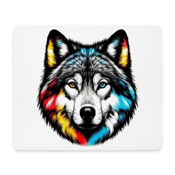 Wolf - Mousepad (Querformat) - Weiß - Vorne
