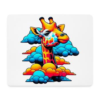 Giraffe with head in cloud clouds - Mouse Pad (horizontal) - white - Front