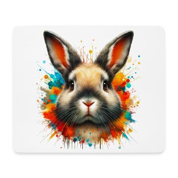 Lapin - Tapis de souris (format paysage) - blanc - Devant