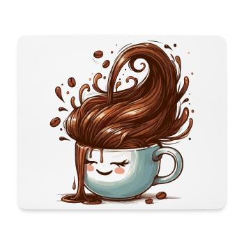 Tasse à café de bonne humeur cadeau - Tapis de souris (format paysage) - blanc - Devant