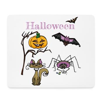 Halloween Pumpkin and Bat Design - Mouse Pad (horizontal) - white - Front