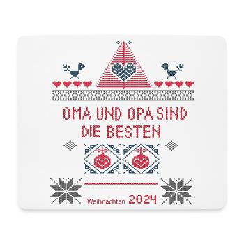 Weihnachten Oma und Opa sind die Besten - Mousepad (Querformat) - Weiß - Vorne