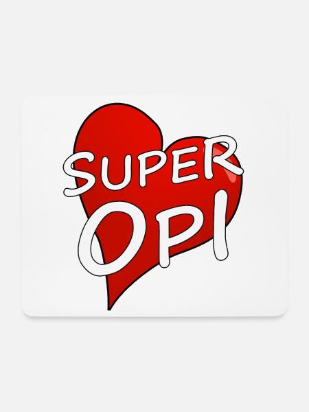 SUPER OPI - Mousepad (Querformat) - Weiß