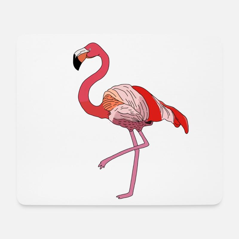 Flamingo - Mousepad (Querformat) - Weiß