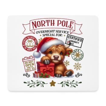 Nordpol Highlandrind Weihnachtsdesign - Mousepad (Querformat) - Weiß - Vorne