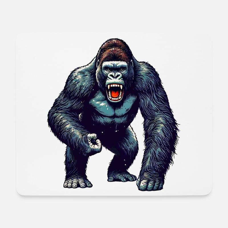 Gorilla - Mousepad (Querformat) - Weiß