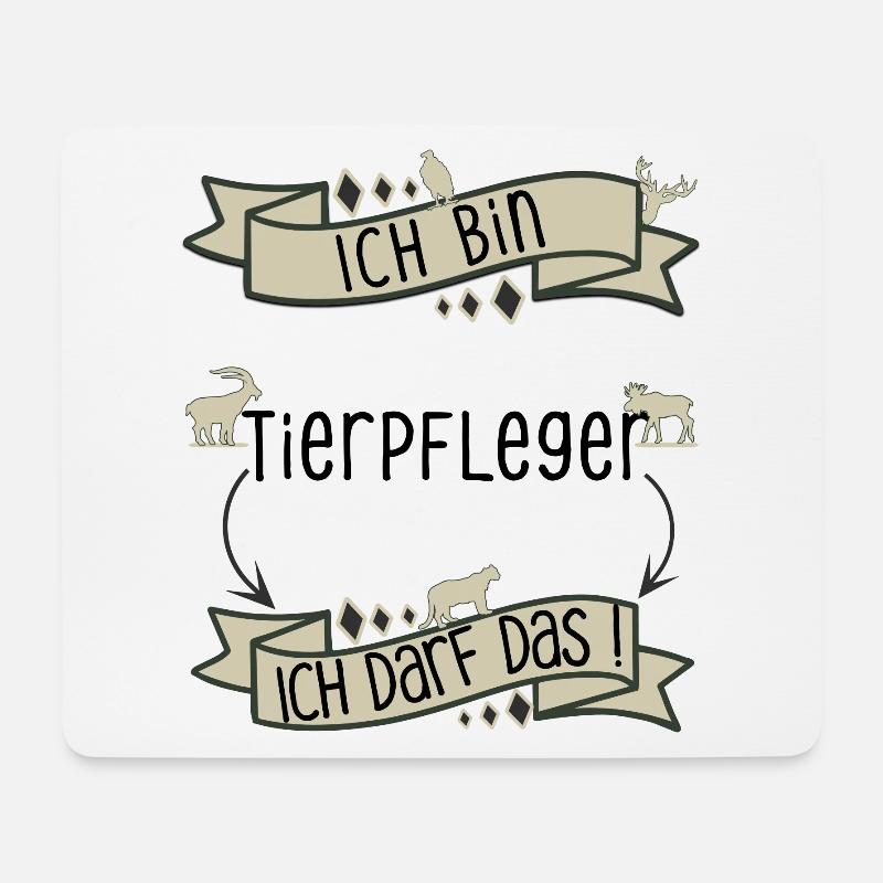 Lustiger Tierpfleger Spruch - ich darf das! - Mousepad (Querformat) - Weiß