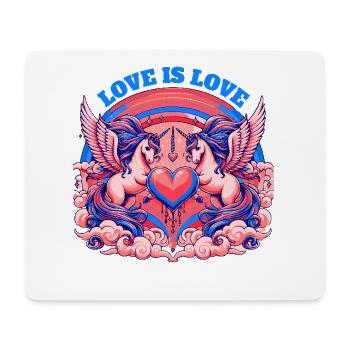 Love is Love Blau - Mousepad (Querformat) - Weiß - Vorne