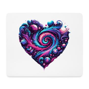 Cosmic Love Heart - Mousepad (Querformat) - Weiß - Vorne