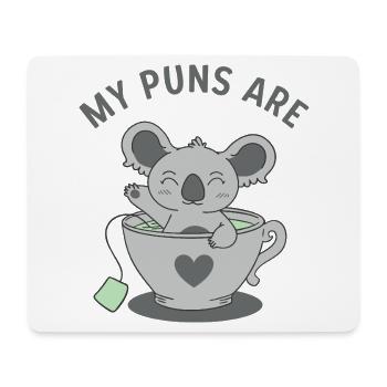 Koala Tea Puns - Mouse Pad (horizontal) - white - Front
