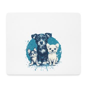 Bande à Papa: Chiots et Chien - Tapis de souris (format paysage) - blanc - Devant