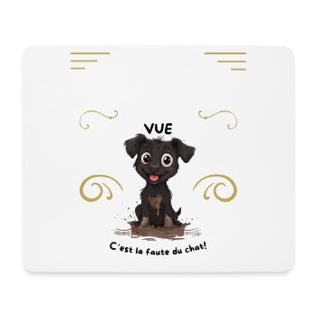 Chiot boueux et la faute au chat - Tapis de souris (format paysage) - blanc - Devant