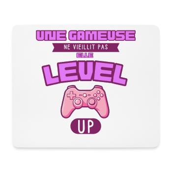 Elle Level Up Gameuse Rose - Tapis de souris (format paysage) - blanc - Devant