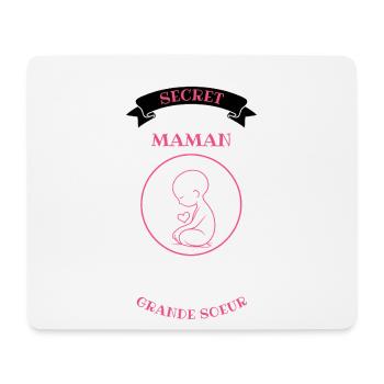 Secret Maman Grande Sœur - Tapis de souris (format paysage) - blanc - Devant