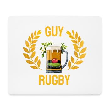 Einfacher Rugby-Bier-Typ - Mousepad (Querformat) - Weiß - Vorne