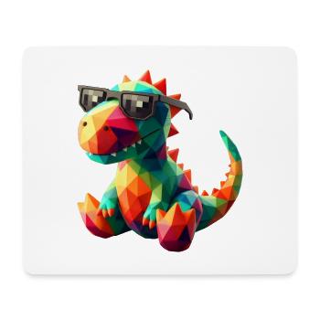 dino cool lunettes de soleil - Tapis de souris (format paysage) - blanc - Devant
