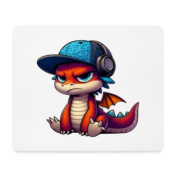 HipHop-Drache - Mousepad (Querformat) - Weiß - Vorne