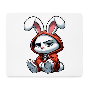 Kaninchen Hiphop Kapuze - Mousepad (Querformat) - Weiß - Vorne