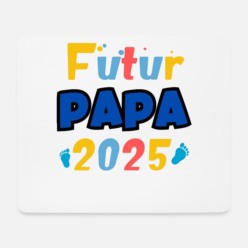 Future Dad 2025 Rainbow - Mousepad (Querformat) - Weiß