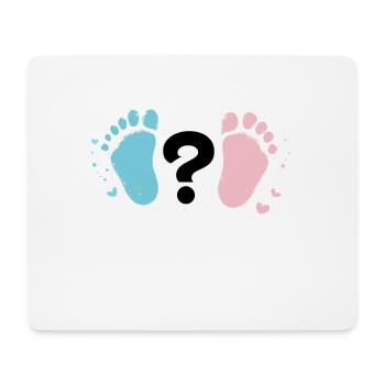 Pastel Baby Footprints and Question - Mouse Pad (horizontal) - white - Front