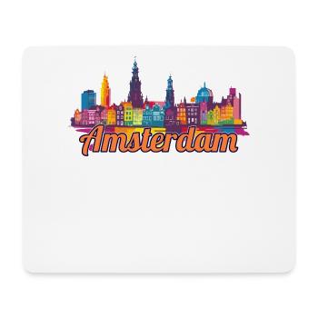 Silhouette arc-en-ciel d’Amsterdam - Tapis de souris (format paysage) - blanc - Devant