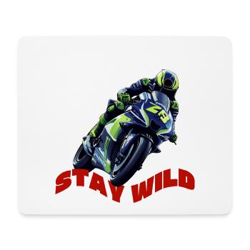 Roule dur, reste sauvage, moto rider - Tapis de souris (format paysage) - blanc - Devant