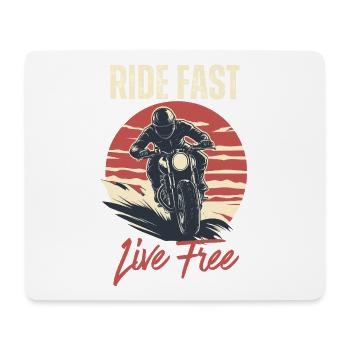 Ride Fast Live Free Moto Graphic - Tapis de souris (format paysage) - blanc - Devant