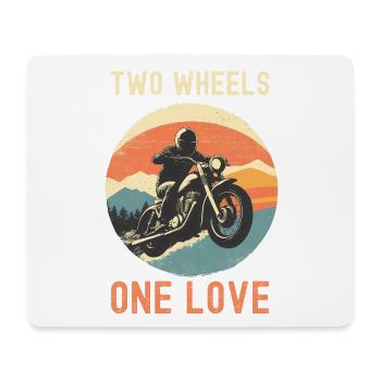 Two Wheels One Love - Mouse Pad (horizontal) - white - Front