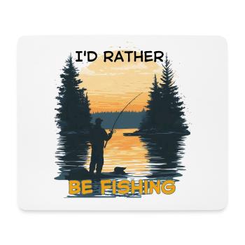 I'D RATHER BE FISHING SUNSET - Mouse Pad (horizontal) - white - Front