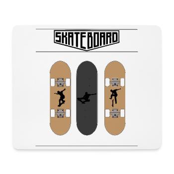 Skateboard - Tapis de souris (format paysage) - blanc - Devant