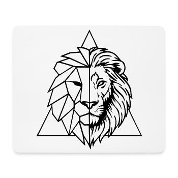 Geometric lion – king of the animals in origami - Mouse Pad (horizontal) - white - Front