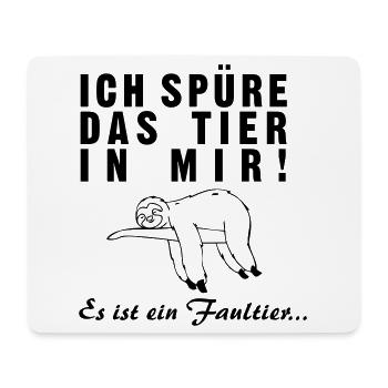 Entdecke das Tier in dir - Faultier - Mousepad (Querformat) - Weiß - Vorne
