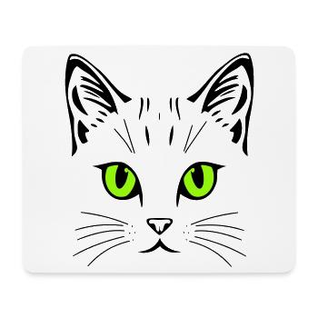 Cat motif – colour and eyes can be personalised - Mouse Pad (horizontal) - white - Front