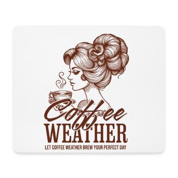 Coffee Weather – Retro Coffee Lady Clipart - Mouse Pad (horizontal) - white - Front