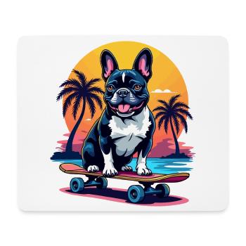 Skater Bulldogge - Mousepad (Querformat) - Weiß - Vorne
