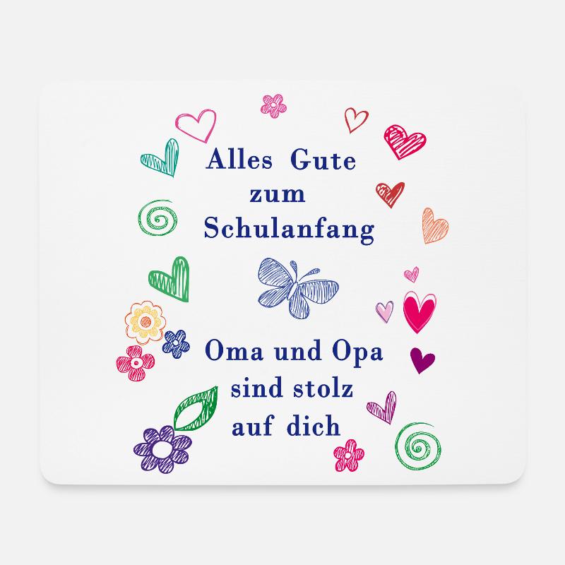Schulanfang - Mousepad (Querformat) - Weiß