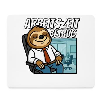 Arbeitszeitbetrug Shirt Lustiges Faultier Büro - Mousepad (Querformat) - Weiß - Vorne